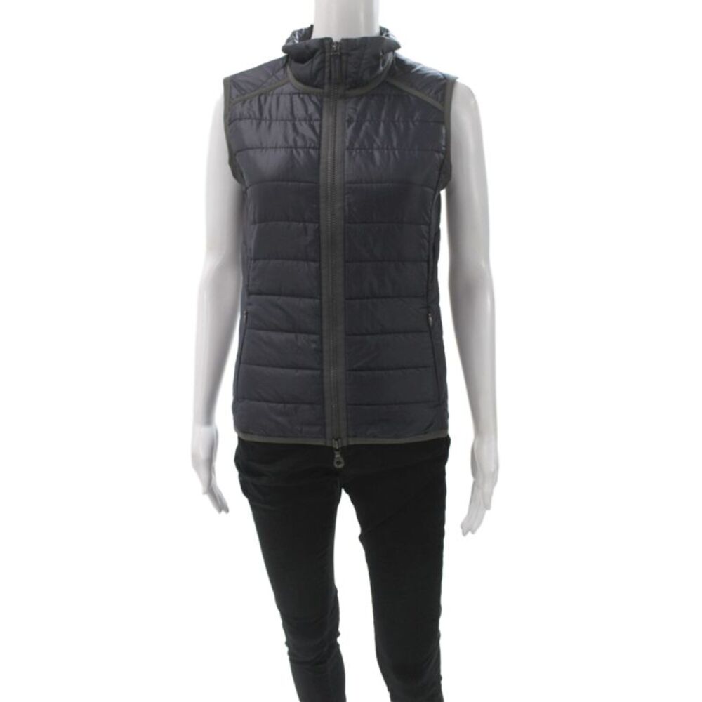 Frauenschuh Womens Puffer Vest Black Nylon Zip Outdoor Size 0